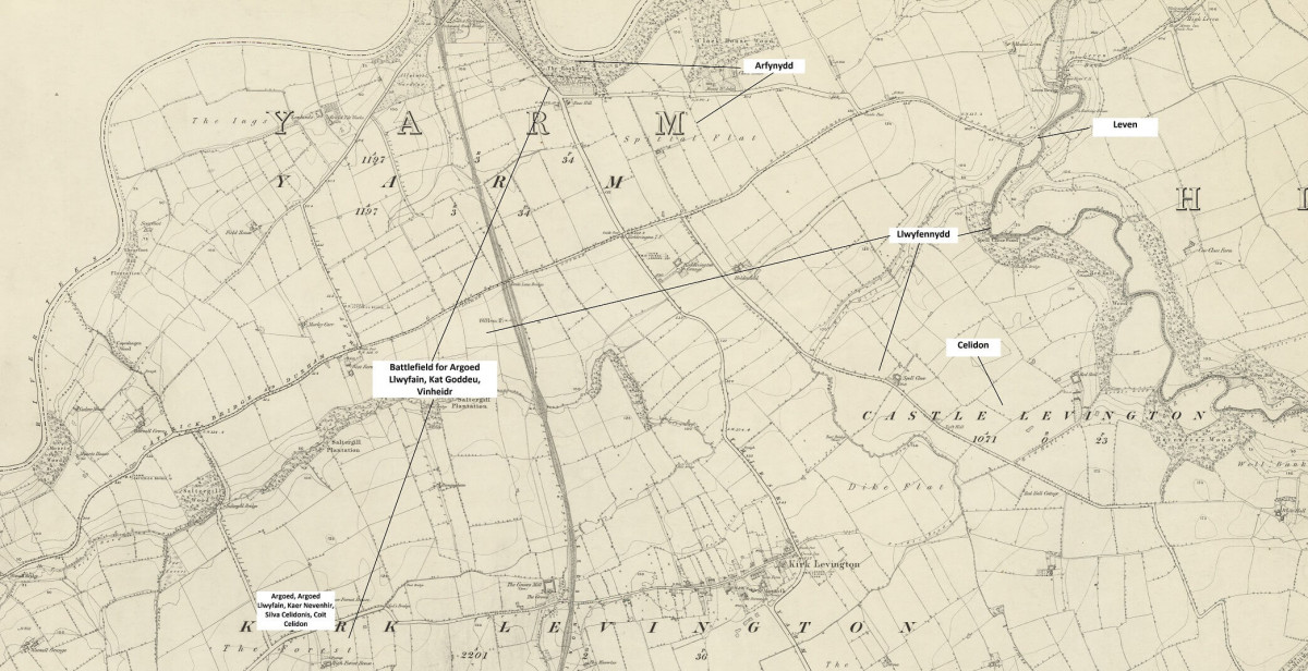 1860s Map Annotated For Battle Of Coed Llwyfain 1860s Map Annotated For Battle Of Coed Llwyfain